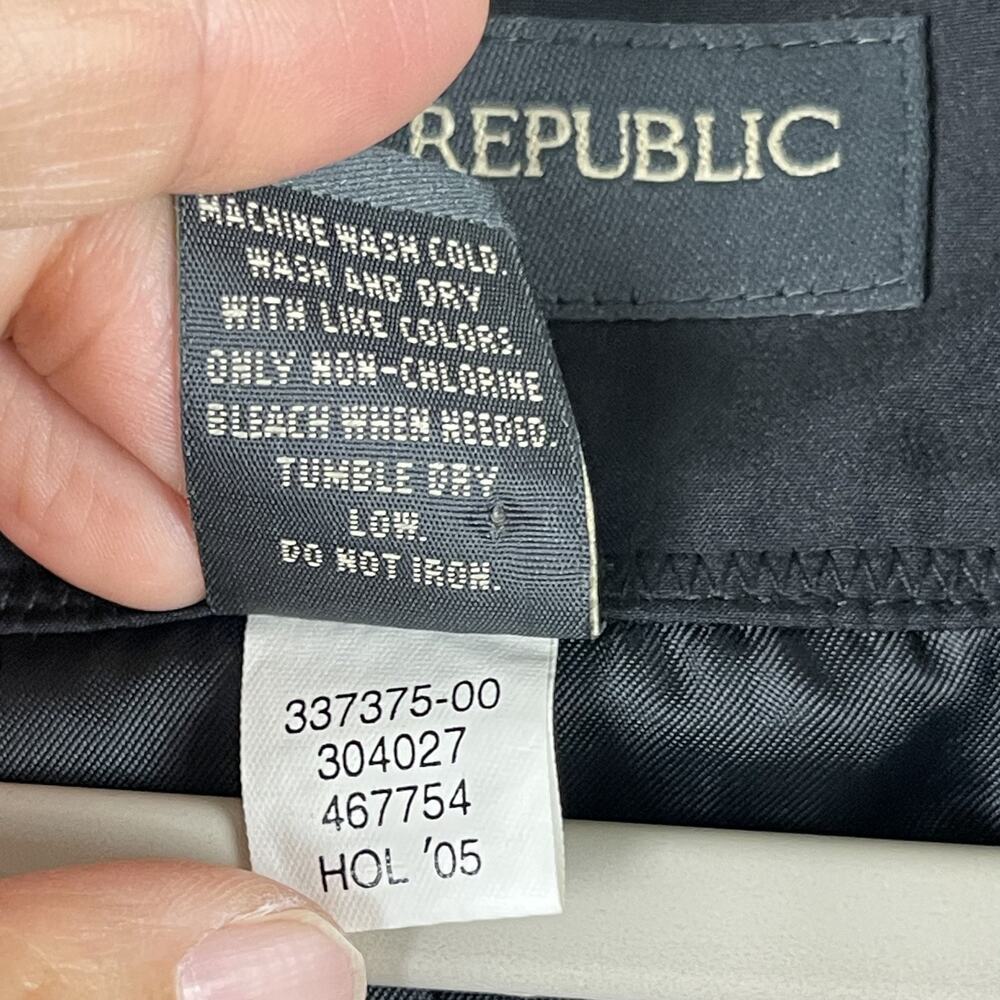 Vintage Banana Republic Factory Trench Coat Mens Large Black Water Resistant - Picture 7 of 16